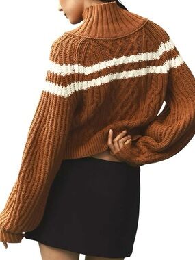 Maeve heavy knit cotton wool blend sweater women’s small